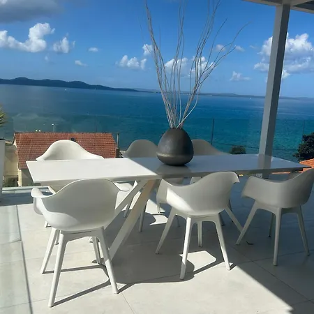 Sea View Luxury Penthouse With Sauna, Jacuzzi And Pool In Villa Zadar Superior Apartment *